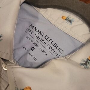 Banana Republic Mens Pineapple Luxe Stretch Poplin XL